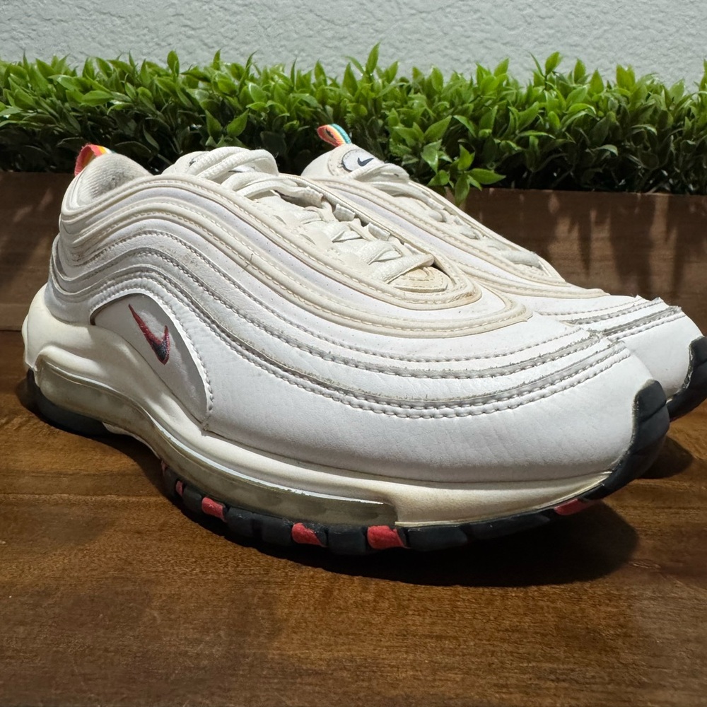 Nike Air Max 97 White Multi Pull Taps DH1592-100 Women Size 8 - Picture 5 of 13